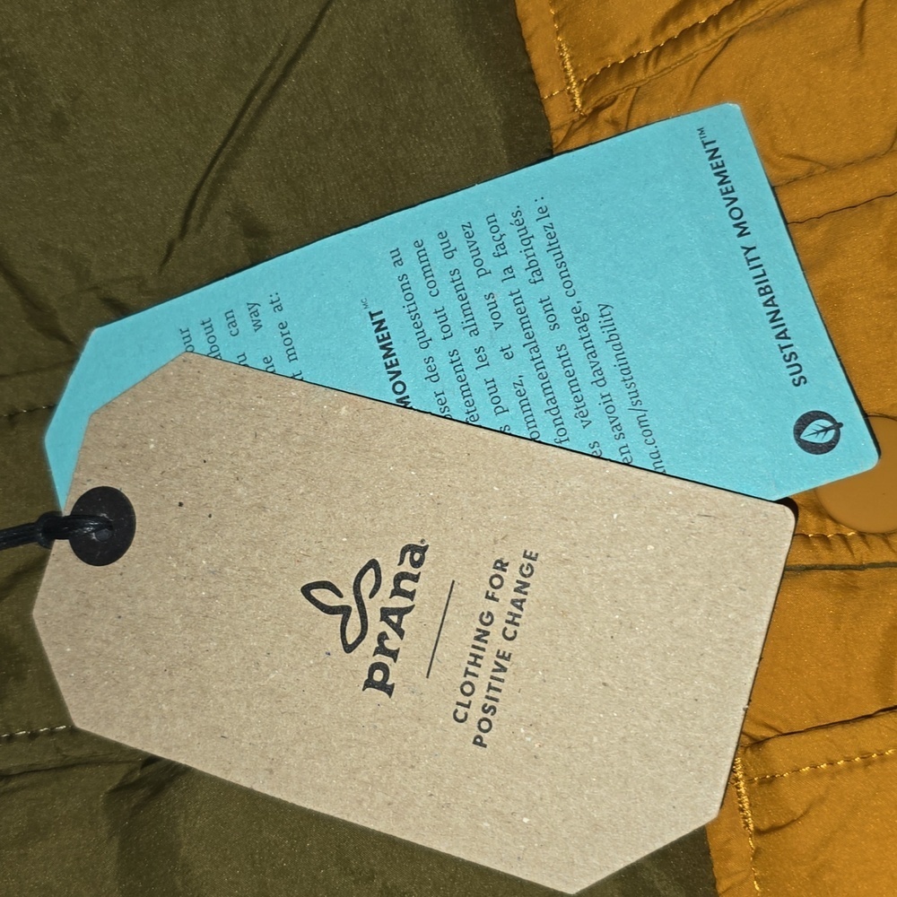 Prana Duck Down Timber Trail Vest Peat Colorblock Mens Size XL NWT - Picture 12 of 15